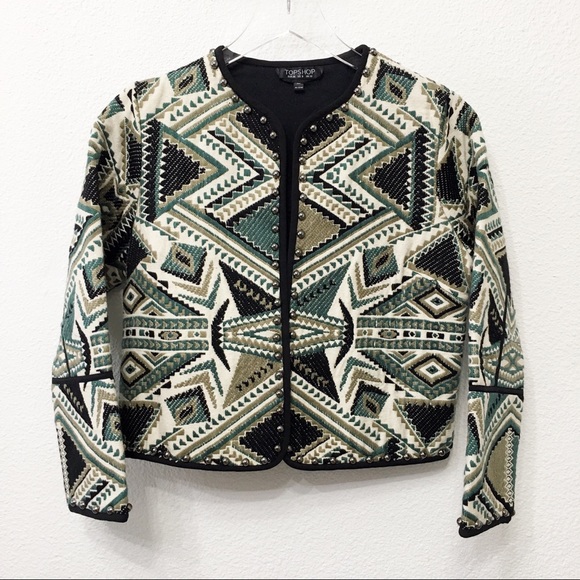 Topshop open front embroidered jacket - Picture 1 of 7